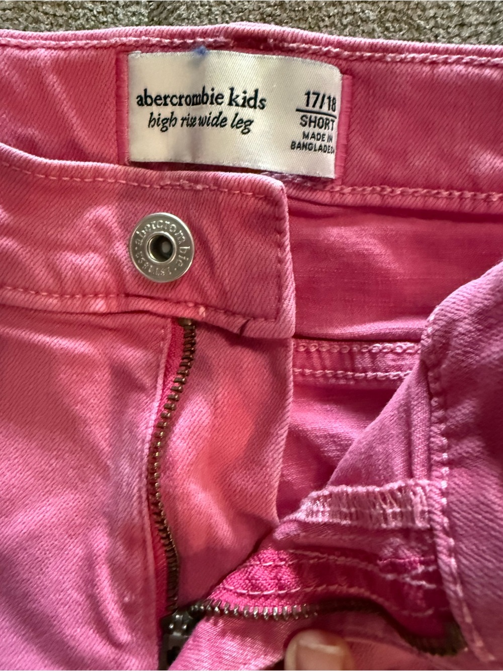 abercrombie kids Bright Pink High Rise Wide Leg Jeans